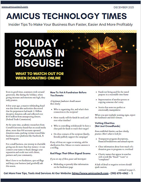 December 2025 amicus technology times cover